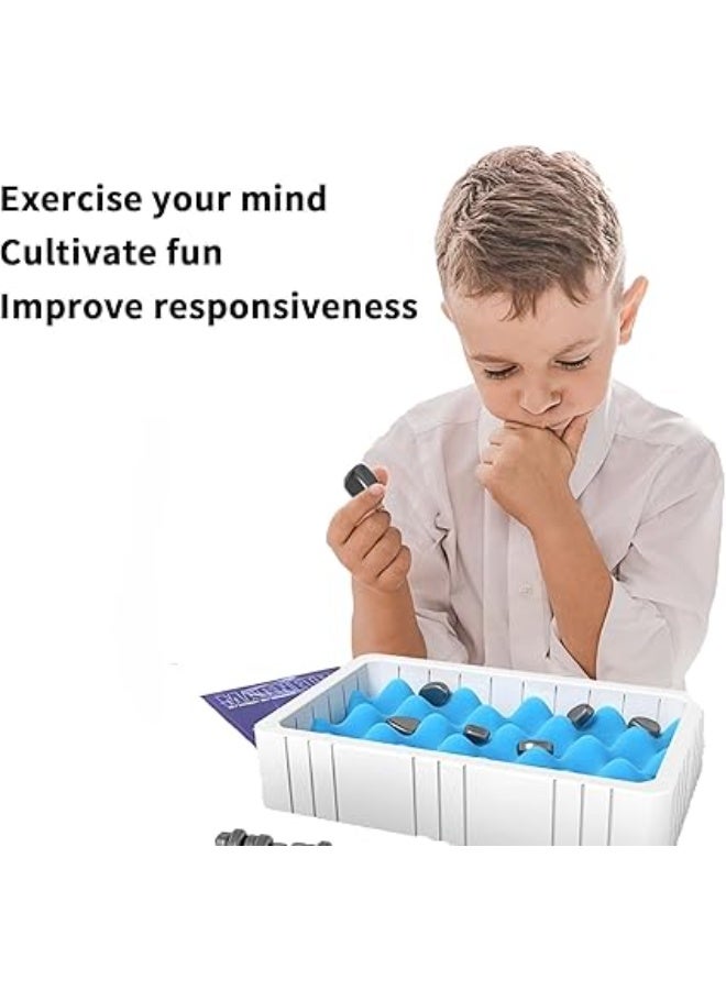 Magnetic Chess Game with String and Stones, Portable Magnetic Chess Set for Kids and Adults, Logic Thinking Strategy Board Game for Travel Camping and Family Entertainment, No Batteries Required - Image 3